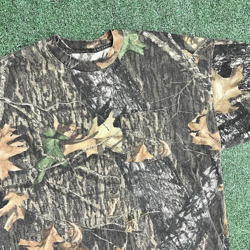 Y2K 2000s Mossy Oak Break Up Infinity Realtree Camo Shirt Cotton Blend Size XL